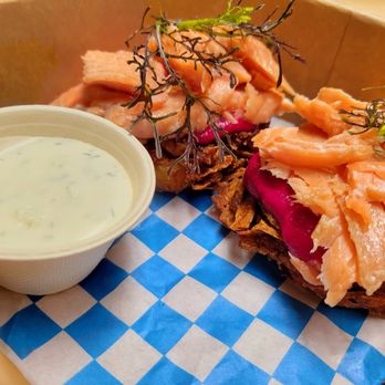 Nopa Fish - Rainbow Trout Latkes - Seafood Near Me - San Francisco, California Nopa Fish - Rainbow Trout Latkes - Seafood Near Me - San Francisco, California