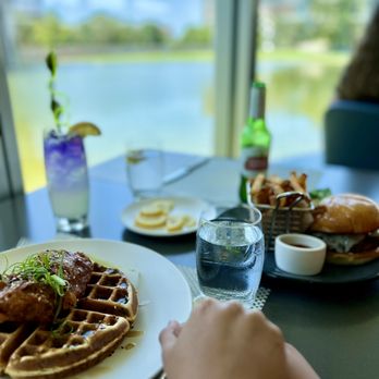 Café Modern - Korean Fried Chicken & Waffle  , lavender lemonade, & Local Grind burger - Breakfast & Brunch Near Me - Fort Worth, Texas