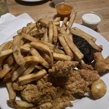 Cheddar's Scratch Kitchen - Top Sirloin Steak & Chicken Tenders with double side of fries. - Comfort Food Near Me - Goodyear, Arizona Cheddar's Scratch Kitchen - Top Sirloin Steak & Chicken Tenders with double side of fries. - Comfort Food Near Me - Goodyear, Arizona