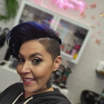 EJ Hair Studio - Just some of his amazing work. Blue black with undercut shaved sides. - Hair Extensions Near Me - Henderson, Nevada