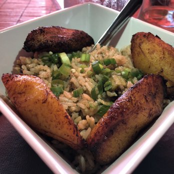 Bamboo Fire Cafe - Okra Fried Rice with Plantains, MUST TRY - Caribbean Near Me - Delray Beach, Florida