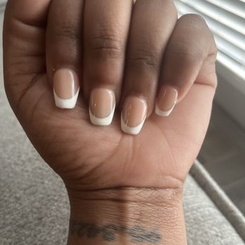 Park Place Nail Spa - This is coffin shaped French manicure - Nail Salons Near Me - Fort Worth, Texas