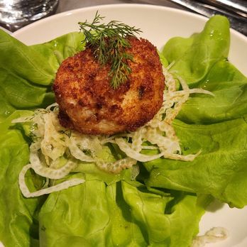 Moxie Steak House - Dungeness Crabcake w/ Fennel Lemon Bibb Salad - Steakhouses Near Me - Alameda, California Moxie Steak House - Dungeness Crabcake w/ Fennel Lemon Bibb Salad - Steakhouses Near Me - Alameda, California
