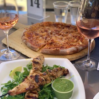 VJB Vineyards & Cellars - Chicken skewers and meat lover pizza - Wineries Near Me - Kenwood, California VJB Vineyards & Cellars - Chicken skewers and meat lover pizza - Wineries Near Me - Kenwood, California