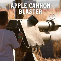 Lock, load, and launch! Take aim and fire apples at retired vehicles using our powerful Apple Cannon Blaster!