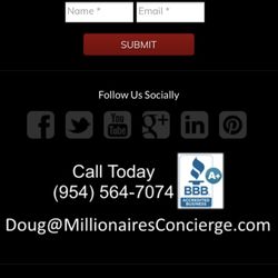 Millionaires Concierge - False advertisement of better business bureau of a A+ rating