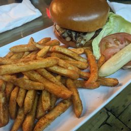 Shogun burger and old bay fries
