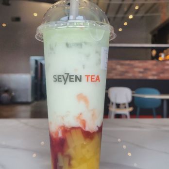 seven tea - Stunning strawberry and pineapple matcha tea - Bubble Tea Near Me - Edmond, Oklahoma seven tea - Stunning strawberry and pineapple matcha tea - Bubble Tea Near Me - Edmond, Oklahoma