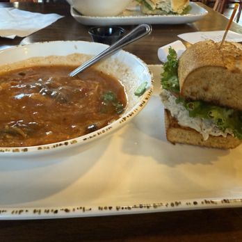 Newk's Eatery - Chicken Tortilla Soup with Chicken Salad sandwich - Pizza Near Me - Newnan, Georgia