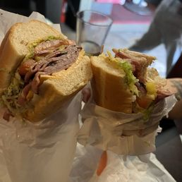 Enjoying two sammies before the Super Bowl!!