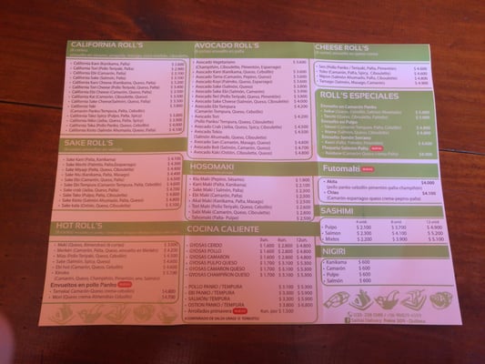 Menu photo 2 SaiKai Valparaíso, VS