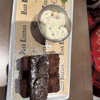 Hash Kitchen - Bread pudding Brioche french toast sticks ! Sweet and delicious! - Breakfast & Brunch Near Me - Draper, Utah Hash Kitchen - Bread pudding Brioche french toast sticks ! Sweet and delicious! - Breakfast & Brunch Near Me - Draper, Utah