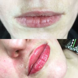 Brows&Lashes - Lip blush tattoo. Define a cupid bow and add a little bit of colour. Will heal soft and subtle.