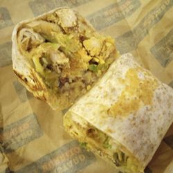 Fat Bastard Burrito - Small chicken burrito. Was only $5.99 on National Burrito Day April 4, 2024. And it came with a drink! What a great deal.
