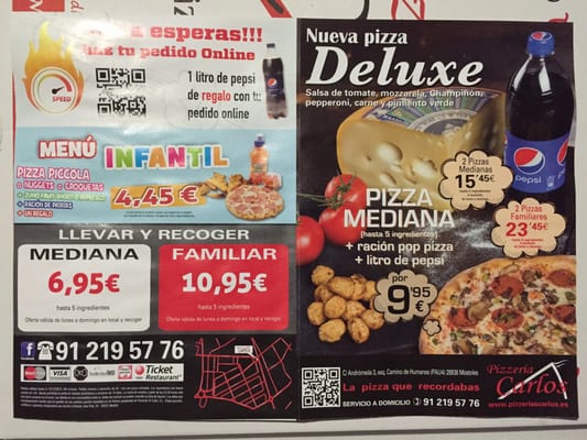 Menu photo 2 Pizzería Carlos Móstoles, M