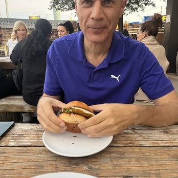 The Hoppy Monk - El Paso - My husband and veggie burger.  Veggie Monk. - Gastropubs Near Me - El Paso, Texas