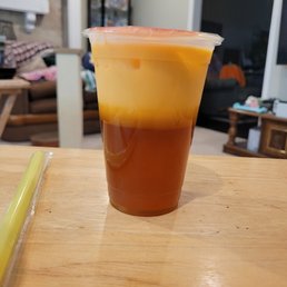 Thai iced tea, expensive ($6) but delicious.
