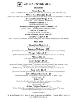 Menu photo 3 VIP Nightclub & Restaurant Riverside, CA Menu photo 3 VIP Nightclub & Restaurant Riverside, CA
