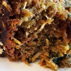 Eat Fresh - Close-up of carrot cake slice from Eat Fresh Urban Market (Parksville) showing visible shredded coconut