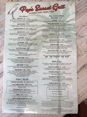 Menu photo 8 Pop's Sunset Grill Nokomis, FL
