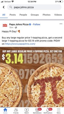 Papa Johns Pizza by null