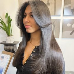 Curtain Bangs with Signature Layer Style by @takatokuyamanewyorkstyle