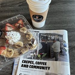Crepelatte - Nutella crepe and latte.