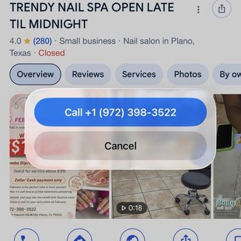 Trendy Nail Spa Open Late - PHONE CALL FOR APT SINCE THEY ARE DISHONEST AND WILL REFUSE ACCOUNTABILITY IF THEY SCAR AND MESS UP YOUR FACE - Nail Salons Near Me - Plano, Texas