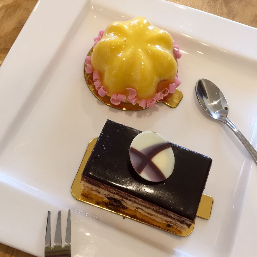 SP Café - The opera cake looks pretty good but is hard and dry and a sure disappointment. - Bubble Tea Near Me - San Antonio, Texas