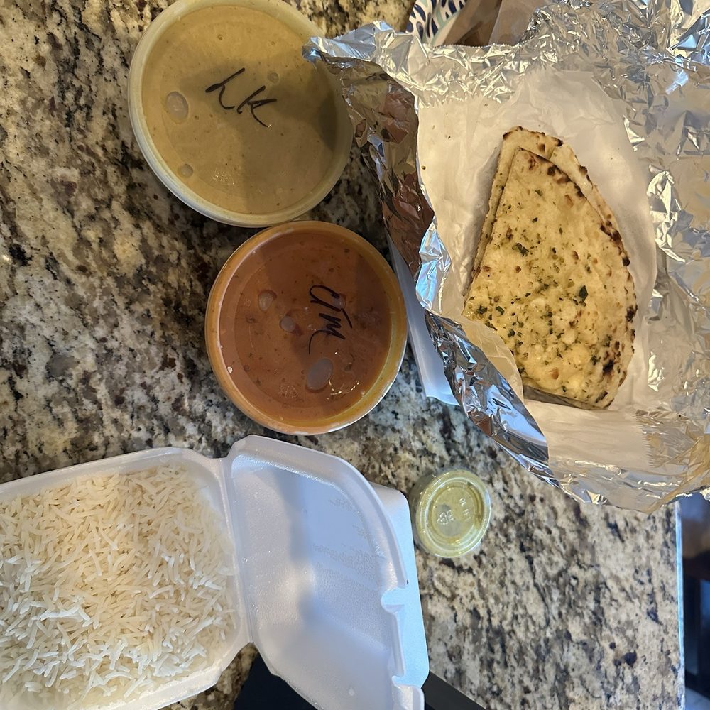 Biryani Pot, Indian Restaurant - To-go Chicken Tikka Masala, Lamb Korma, rice, samosa and Garlic Basil Naan. - Indian Near Me - Chandler, Arizona Biryani Pot, Indian Restaurant - To-go Chicken Tikka Masala, Lamb Korma, rice, samosa and Garlic Basil Naan. - Indian Near Me - Chandler, Arizona