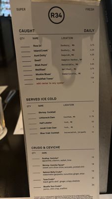Menu photo 1 Row 34 - Cambridge Cambridge, MA Menu photo 1 Row 34 - Cambridge Cambridge, MA