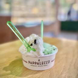 Gelato alla menta con gocce di cioccolato, Gelato al cocco con gocce di cioccolato Gelato alla menta con gocce di cioccolato, Gelato al cocco con gocce di cioccolato