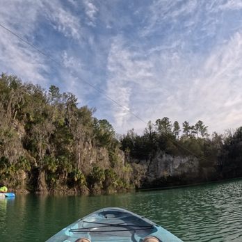 The Canyons Zip Line & Canopy Tours - A view of the canyons from Lost Spring Lake on the kayak tour. - Tours Near Me - Ocala, Florida