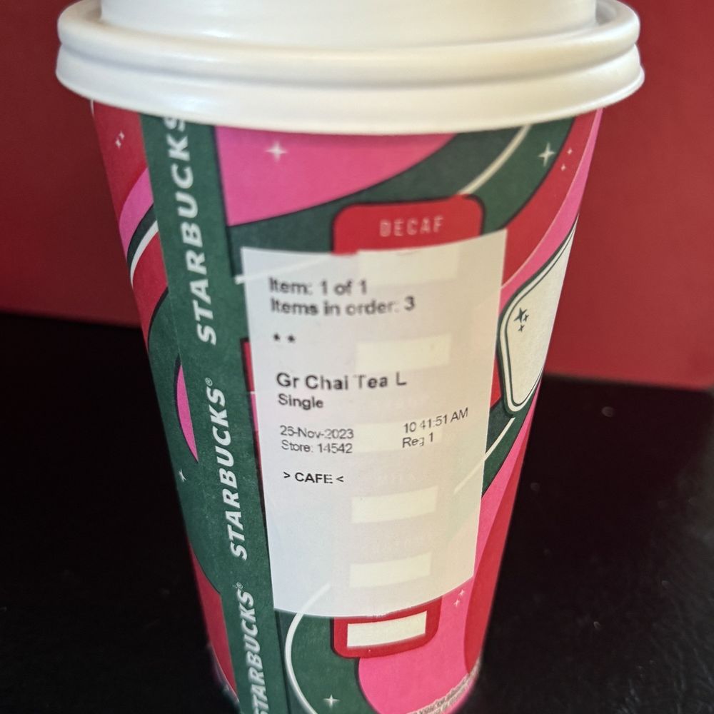 Dirty Chai in a Holiday Cup Dirty Chai in a Holiday Cup