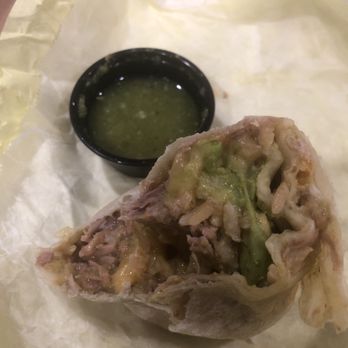 Isaac's Cafe - Green Jones Burrito w/extra green salsa on the side - Mexican Near Me - Wilmington, California Isaac's Cafe - Green Jones Burrito w/extra green salsa on the side - Mexican Near Me - Wilmington, California