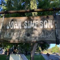 John Simpson Memorial Park - Close up on the sign.