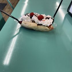 Calabash Sweets and Ice Cream - Side view of banana split