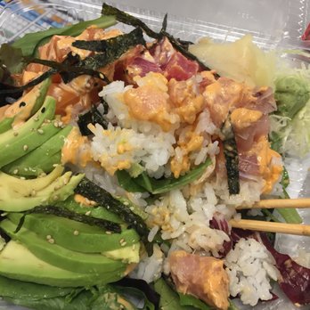 Urban Sushi Kitchen - Poke bowl comes with tuna, albacore, and salmon. Yum! So good and worth every penny. Tip: I would skip the avocado it wasn't ripe but hard - Japanese Near Me - Seattle, Washington Urban Sushi Kitchen - Poke bowl comes with tuna, albacore, and salmon. Yum! So good and worth every penny. Tip: I would skip the avocado it wasn't ripe but hard - Japanese Near Me - Seattle, Washington