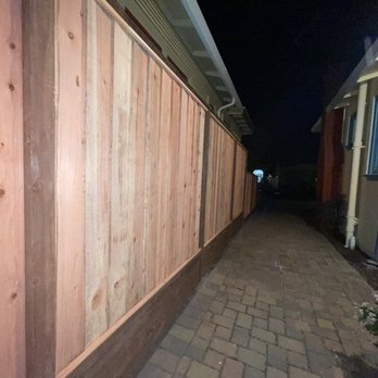 Imagine Landscaping - Long driveway new fence 8 ft tall to 3 ft towards the front - Landscaping Near Me Imagine Landscaping - Long driveway new fence 8 ft tall to 3 ft towards the front - Landscaping Near Me