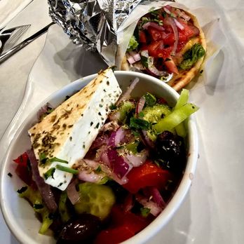 Oliv Pit - The chicken pita wrap was saucy, had tender strips of chicken breast, and fresh veggies! Don't skip upgraded greek salad! - Greek Near Me - Boca Raton, Florida Oliv Pit - The chicken pita wrap was saucy, had tender strips of chicken breast, and fresh veggies! Don't skip upgraded greek salad! - Greek Near Me - Boca Raton, Florida