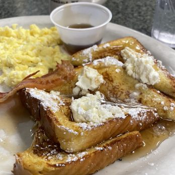 Wrangler Cafe - a plate of french toast and eggs - New American Near Me - Pinedale, Wyoming