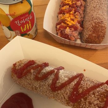Seoul Hotdog - Cheeto-dipped hot dog, mozzarella + sausage hot dog, cheddar + sausage hot dog - Hot Dogs Near Me - Berkeley, California Seoul Hotdog - Cheeto-dipped hot dog, mozzarella + sausage hot dog, cheddar + sausage hot dog - Hot Dogs Near Me - Berkeley, California