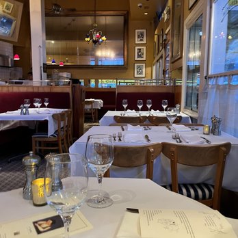 Rose's Cafe - A view of the entrance, one of the large mirrors and Japanese art on the walls - Italian Near Me - San Francisco, California Rose's Cafe - A view of the entrance, one of the large mirrors and Japanese art on the walls - Italian Near Me - San Francisco, California