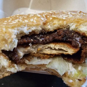 Cecil's Famous Burgers - Spicy Chicken Burger, massively burnt - Burgers Near Me - Hayward, California