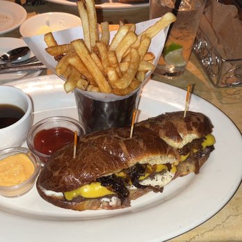 The Cheesecake Factory - French Dip Cheeseburger* - American Near Me - Trumbull, Connecticut The Cheesecake Factory - French Dip Cheeseburger* - American Near Me - Trumbull, Connecticut