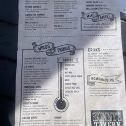 Skinny's Tavern - Menu
