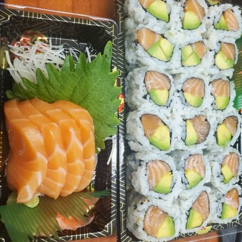 River Japanese Cuisine - Salmon sashimi and salmon avocado roll lunch special - Japanese Near Me - Flushing, New York River Japanese Cuisine - Salmon sashimi and salmon avocado roll lunch special - Japanese Near Me - Flushing, New York