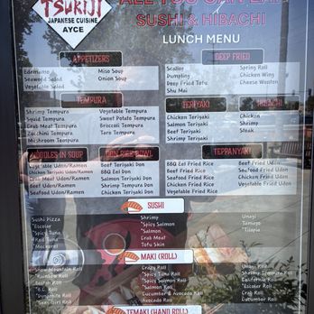 Tsukiji - Menu outside - Japanese Near Me - Fresno, California