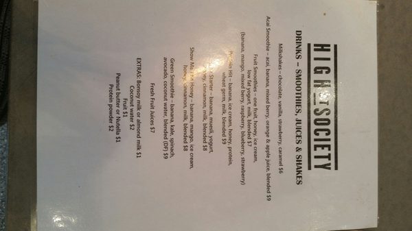 Menu photo 2 High St Society Randwick, NSW Menu photo 2 High St Society Randwick, NSW