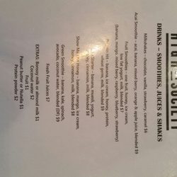 High St Society - Menu